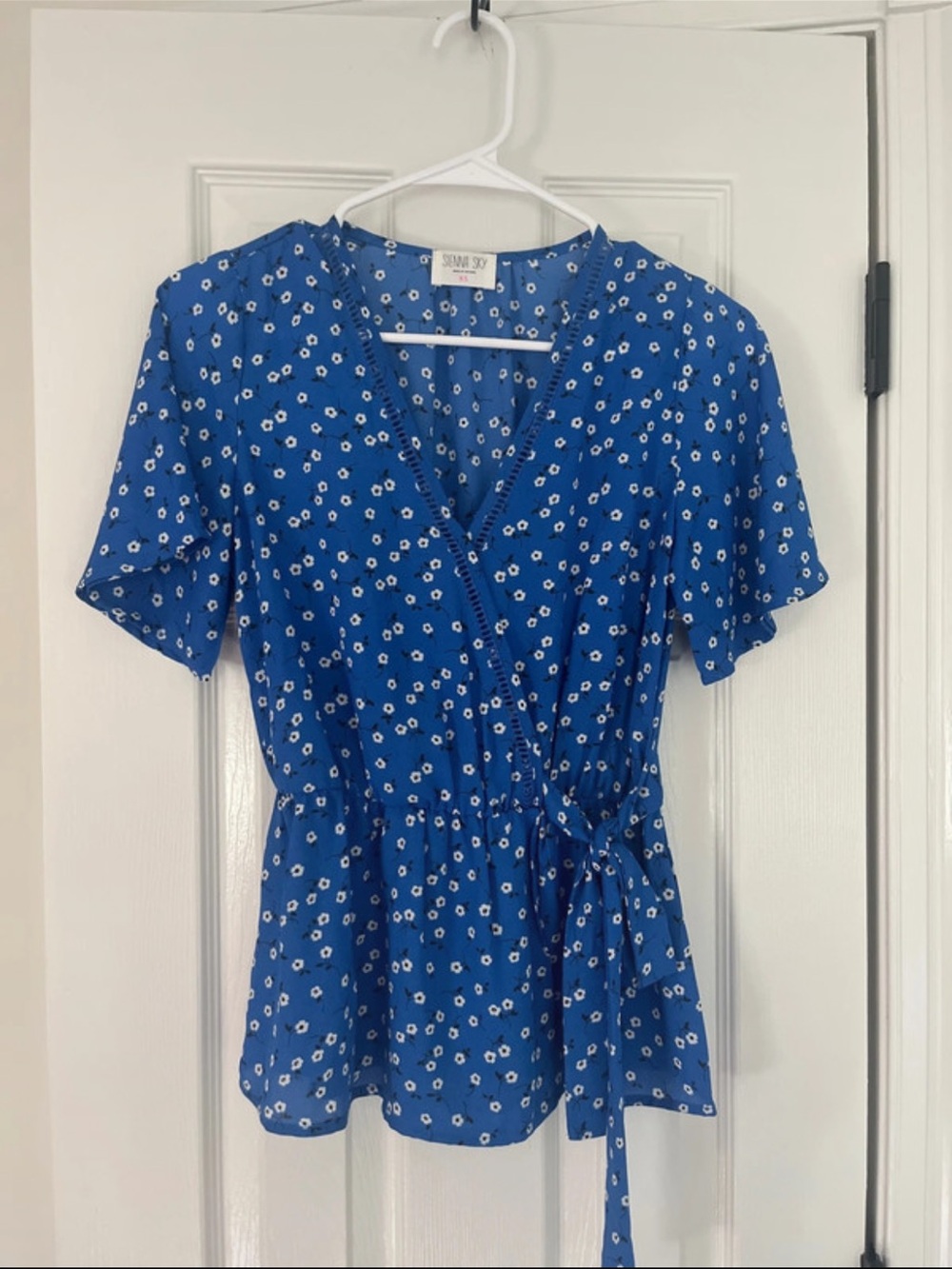 Sienna Sky Floral Wrap Peplum Top